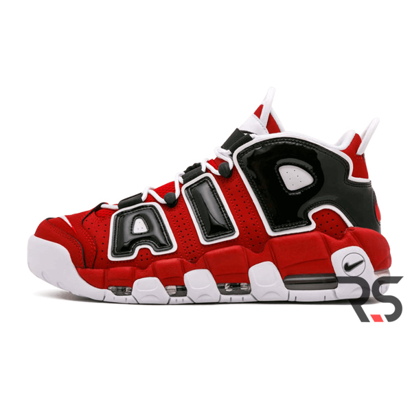 Мужские кроссовки Nike Air More Uptempo Bulls Red White Black