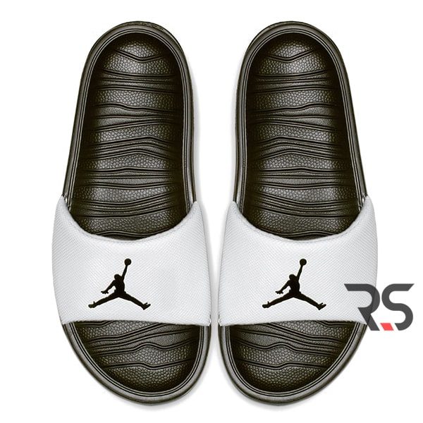 Black and white cheap jordan slides