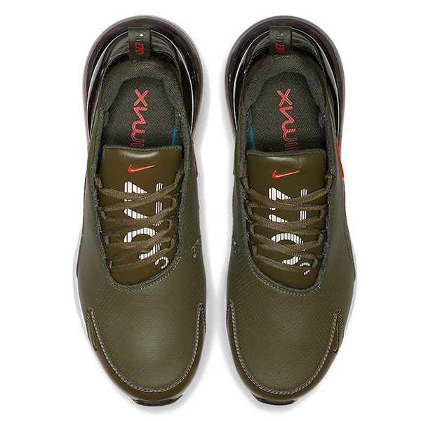 Кроссовки Nike Air Max 270 Premium Leather «Olive/Orange»