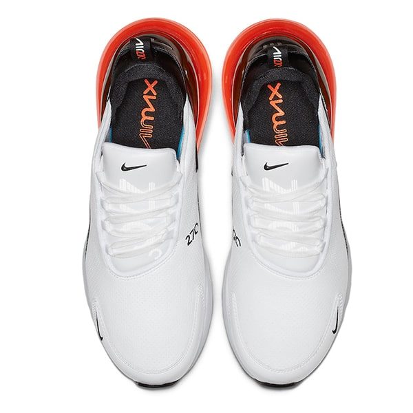 Кроссовки Nike Air Max 270 Premium Leather «White/Black Orange»
